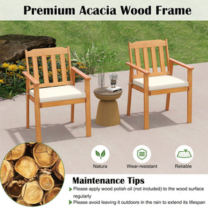 Acacia wood frame is solid and not easy to deform<br>Removable seat cushion is filled with sponge for prolonged comfort<br>Slanted backrest and armrests promote a natural sitting posture<br>Washable zippered cushion cover ensures a clean sitting environme