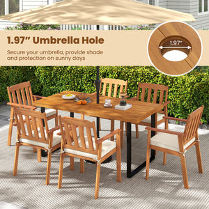 Acacia wood frame is solid and not easy to deform<br>Removable seat cushion is filled with sponge for prolonged comfort<br>Slanted backrest and armrests promote a natural sitting posture<br>Washable zippered cushion cover ensures a clean sitting environme