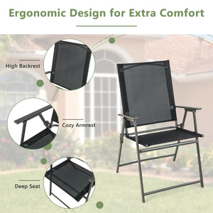 Â Includes a metal square table and 4 armchairs for outdoor gatherings<br>Â Ideal for intimate gatherings  al fresco dining and bistro experiences<br>Â Easy  quick  and effortless to fold into a flat size  save floor space<br>Â Foldable design  stay away 