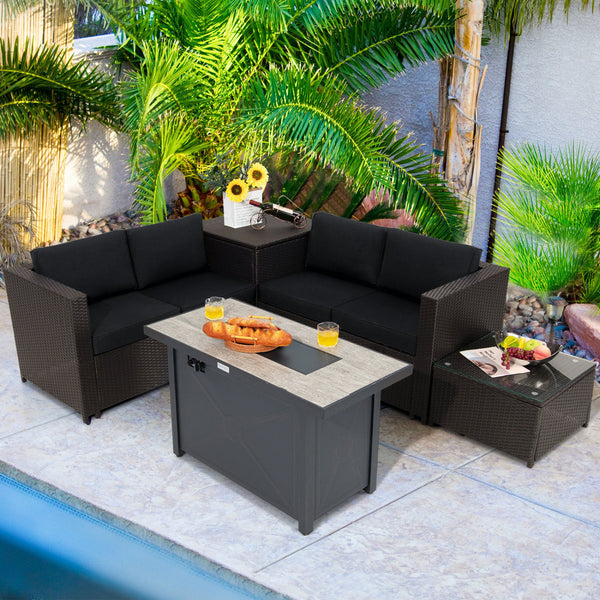 Â Deliver in 4 boxes  may arrive on the different days<br>Â 2 bags of screws are packed in the different boxes (1 bag of screws in the fire pit table box and another bag of screws in the first sofa set box)<br>Â 60 000 BTU for efficient and steady heating