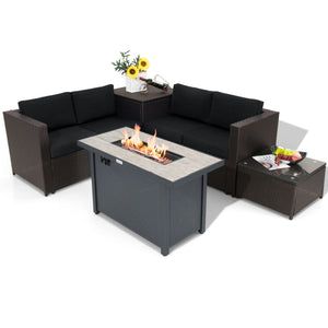 Â Deliver in 4 boxes  may arrive on the different days<br>Â 2 bags of screws are packed in the different boxes (1 bag of screws in the fire pit table box and another bag of screws in the first sofa set box)<br>Â 60 000 BTU for efficient and steady heating