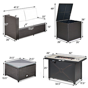 Â Deliver in 4 boxes  may arrive on the different days<br>Â 2 bags of screws are packed in the different boxes (1 bag of screws in the fire pit table box and another bag of screws in the first sofa set box)<br>Â 60 000 BTU for efficient and steady heating