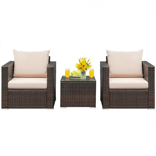 Ultimate Outdoor Bundle: Perfect summer oasis for backyard family fun <br>6-Piece Premium Rattan Set: Durable  weather-resistant  and elegant wicker <br>Upgraded Cozy Cushions: High-density sponge with removable washable covers <br>2 Tempered Glass Tables