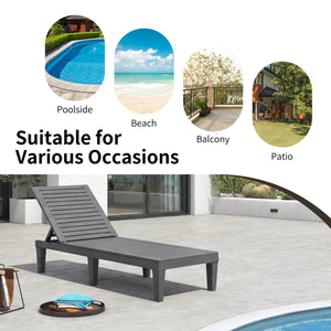 Sturdy construction and 6 reinforced legs offer strong support<br>Adjustable backrest with 5 positions can meet your different needs<br>Simple and stylish style can well match with other outdoor furniture<br>The hollowed-out design helps to ventilate and 
