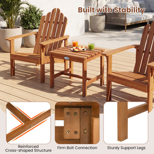 Built to last with natural and sturdy acacia wood Angled backrest for better support during longer sitting Wide armrests enable you to rest and relax your arms More comfortable to sit thanks to a gently curved seat Side table for convenient access to your