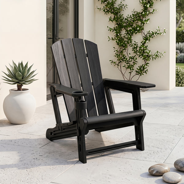 Â Made from high-quality HDPE material for reliable all-season outdoor use<br>Â Realistic wood grain add a natural touch to your outdoor space<br>Â High weight capacity of 550 lbs/250 kg supports most users<br>Â Tool-free assembly with 0 screw involved<br