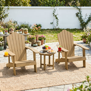 All-weather HIPS material is anti-crack  sun-protective  and waterproof Reinforced hardware and stable X-shaped base to ensure a reliable frame Slatted tabletop with stylish wood-grain detail for patio-ready appeal Features a smooth surface that is easy t