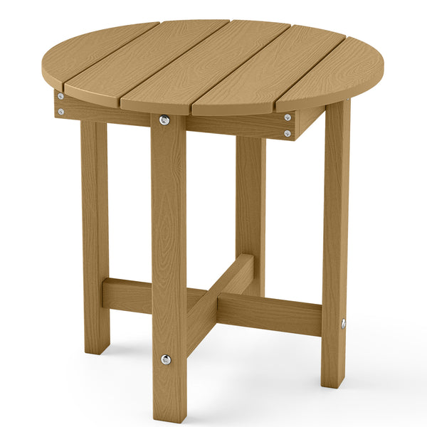 All-weather HIPS material is anti-crack  sun-protective  and waterproof Reinforced hardware and stable X-shaped base to ensure a reliable frame Slatted tabletop with stylish wood-grain detail for patio-ready appeal Features a smooth surface that is easy t