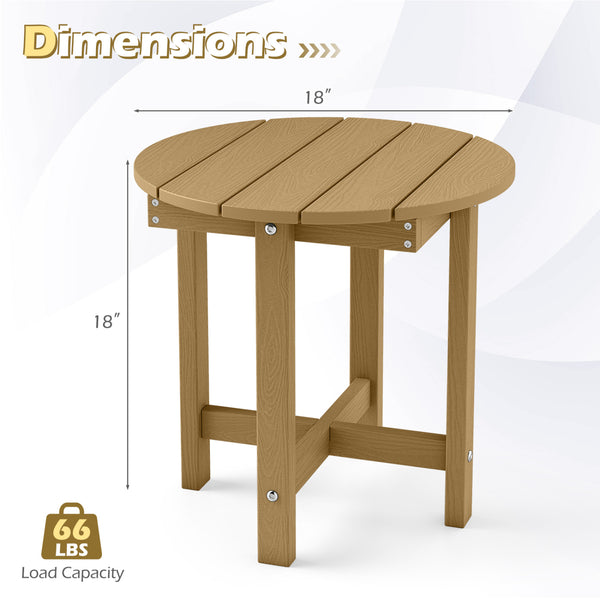 All-weather HIPS material is anti-crack  sun-protective  and waterproof Reinforced hardware and stable X-shaped base to ensure a reliable frame Slatted tabletop with stylish wood-grain detail for patio-ready appeal Features a smooth surface that is easy t