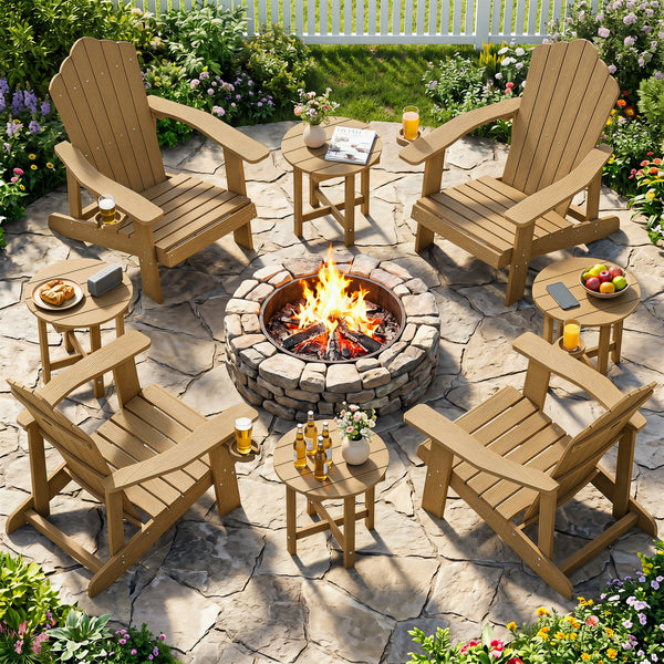 All-weather HIPS material is anti-crack  sun-protective  and waterproof Reinforced hardware and stable X-shaped base to ensure a reliable frame Slatted tabletop with stylish wood-grain detail for patio-ready appeal Features a smooth surface that is easy t