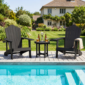 All-weather HIPS material is anti-crack  sun-protective  and waterproof Reinforced hardware and stable X-shaped base to ensure a reliable frame Slatted tabletop with stylish wood-grain detail for patio-ready appeal Features a smooth surface that is easy t