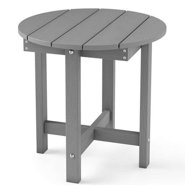 All-weather HIPS material is anti-crack  sun-protective  and waterproof Reinforced hardware and stable X-shaped base to ensure a reliable frame Slatted tabletop with stylish wood-grain detail for patio-ready appeal Features a smooth surface that is easy t