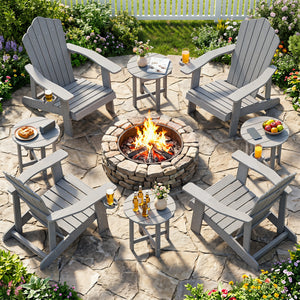 All-weather HIPS material is anti-crack  sun-protective  and waterproof Reinforced hardware and stable X-shaped base to ensure a reliable frame Slatted tabletop with stylish wood-grain detail for patio-ready appeal Features a smooth surface that is easy t