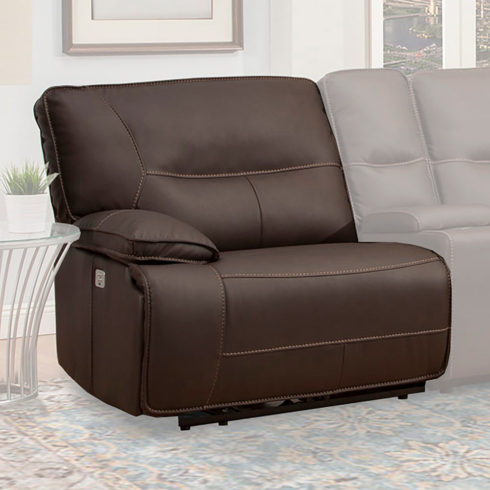 Spartacus - Chocolate Power Left Arm Facing Recliner