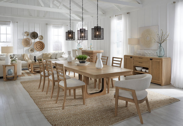 Escape - Dining 84 In. Rectangular Extendable Table With 8 Chairs and Server